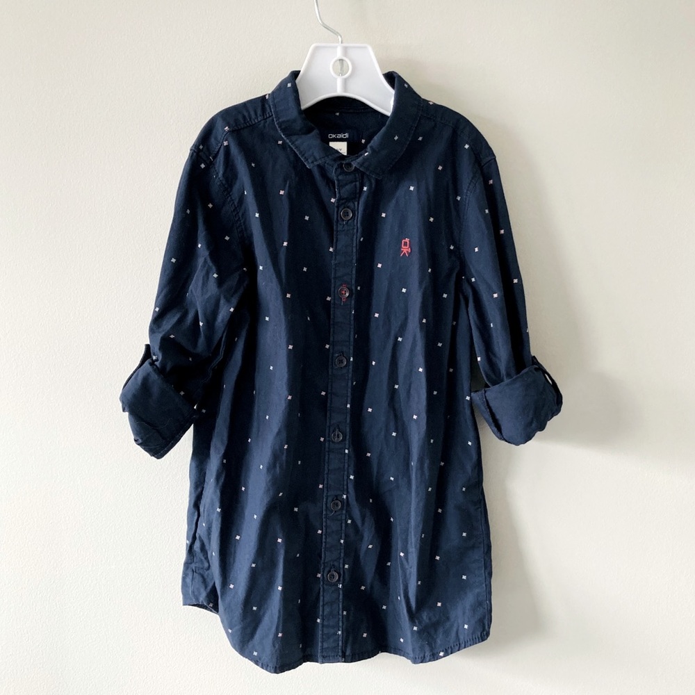 Okaidi Youth Boys Long Sleeved Button Down Shirt